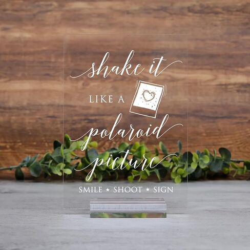 علامة بولارويد من الأكريليك الشفاف مع حوامل، علامة منضدية من الأكريليك الشفاف مقاس 5 × 7 بوصة لحفلات الزفاف وحفلات الزفاف in Kuwait