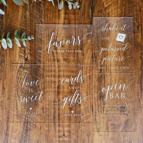 علامة بولارويد من الأكريليك الشفاف مع حوامل، علامة منضدية من الأكريليك الشفاف مقاس 5 × 7 بوصة لحفلات الزفاف وحفلات الزفاف in Kuwait