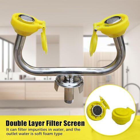 2 Pack Eye Wash Spray Head, 304 Stainless Steel Eyewash Spray Nozzle Replacement for Emergency Eye Wash Station & Faucet, Gentle Water Flow for Home, Factory, Lab, Office in Kuwait