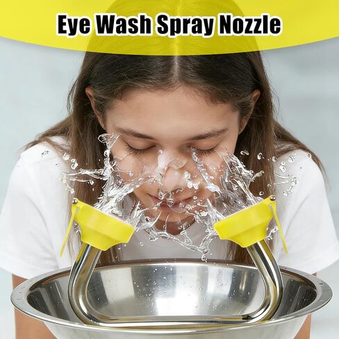 2 Pack Eye Wash Spray Head, 304 Stainless Steel Eyewash Spray Nozzle Replacement for Emergency Eye Wash Station & Faucet, Gentle Water Flow for Home, Factory, Lab, Office in Kuwait