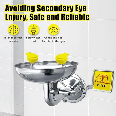 2 Pack Eye Wash Spray Head, 304 Stainless Steel Eyewash Spray Nozzle Replacement for Emergency Eye Wash Station & Faucet, Gentle Water Flow for Home, Factory, Lab, Office in Kuwait