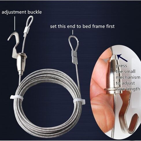 Bunk Bed Curtain Track Stainless Steel Wire No Sagging for Twin Top Bottom, 4.4m for 2 Panels in Saudi Arabia