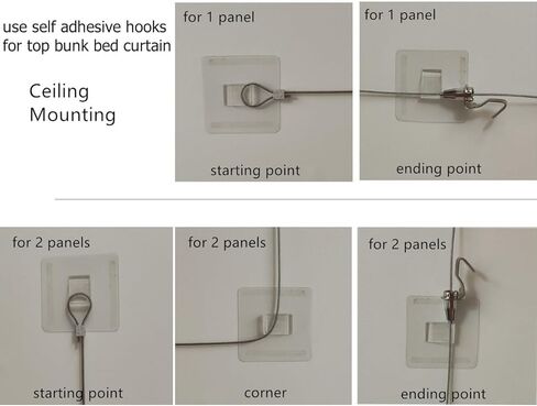 Bunk Bed Curtain Track Stainless Steel Wire No Sagging for Twin Top Bottom, 4.4m for 2 Panels in Saudi Arabia