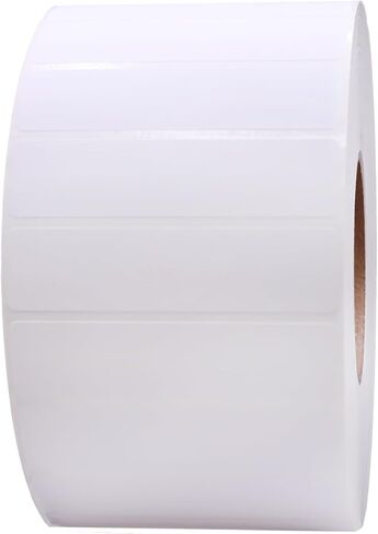 4 x 1 Thermal Transfer Perforated White Labels, 3″ Inch Core, 5500 Count - Label Paper for Thermal Printer Labels, Permanent Adhesive, Suitable for Various Industries in Saudi Arabia