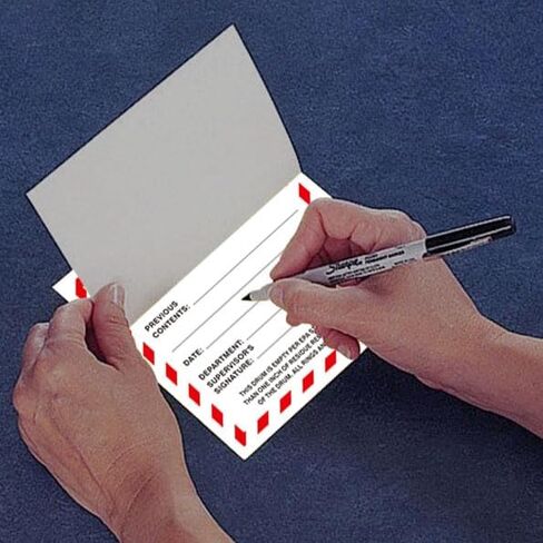 Empty Drum Industrial Labels 6"x6" Adhesive-Poly Vinyl Warning Stickers Self Adhesive White/Black Tag 50 Pack in Kuwait