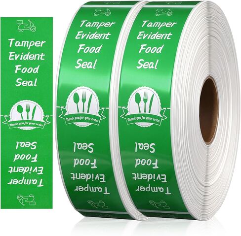 1000 Pieces Tamper Proof Stickers Safety Stickers for Food Delivery 1.5 x 6 Inches Tamper Seal Proof Tape Safe Labels Sealed for Freshness Drink Food Container Pizza Boxes(Green) in Saudi Arabia