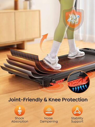 جهاز مشي مزود بميل بنسبة 9% وشاشة LED مزدوجة، جهاز مشي 4 في 1 قابل للطي مع شريط مقبض للمنزل/المكتب، جهاز مشي محمول بقوة 3.5 حصان تحت المكتب مع جهاز تحكم عن بعد مغناطيسي وتحكم في التطبيق in Kuwait