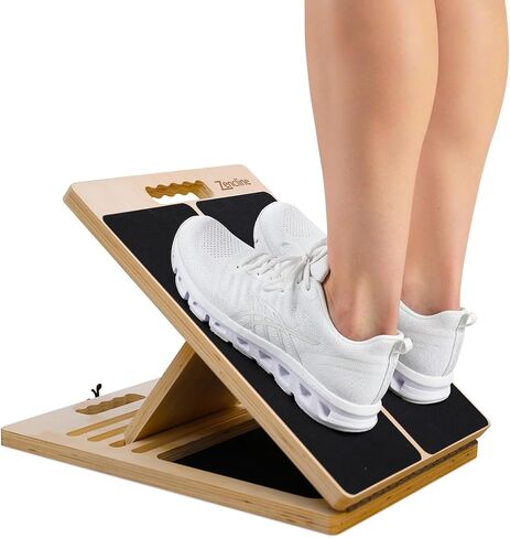 Portable Wooden Slant Board for Calf Stretching with Resistance Bands, Adjustable 300 Lbs Weight Capacity Incline Board for Calf Stretcher, Calf Stretch Board for Knees Ankle Heel Feet Leg in Saudi Arabia