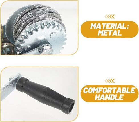 Hand Crank Winch, 500lb Mini Manual Winch Heavy Duty Steel Cable Portable Hand Crank Towing Boat Trailer Loading Winches Material Handling Tools,for Trailer, Boat, 1-500lb in Saudi Arabia