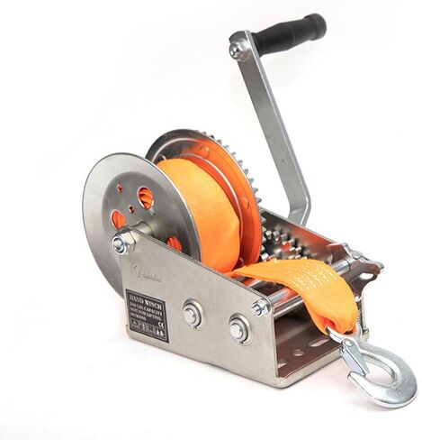 Boat Trailer Winch Hand with Boat Winch Strap,2500lbs Heavy Duty Hook with 33ft Polyester Strap Hand Crank Winch, Boat Winches for Trailers,2-Way Ratchet 4:1 GEA in Saudi Arabia