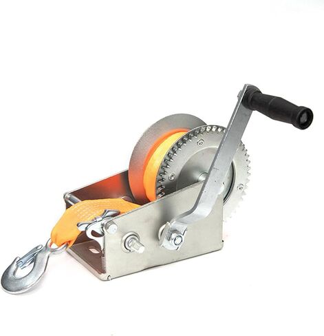 Boat Trailer Winch Hand with Boat Winch Strap,2500lbs Heavy Duty Hook with 33ft Polyester Strap Hand Crank Winch, Boat Winches for Trailers,2-Way Ratchet 4:1 GEA in Saudi Arabia