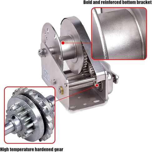 Heavy Duty Hand Winch, Boat Trailer Hand Winch, Professional Carbon Steel Hand Crank Winch, for Boat, Trailer, Yacht, Ship, 5/10/20/30m in Saudi Arabia
