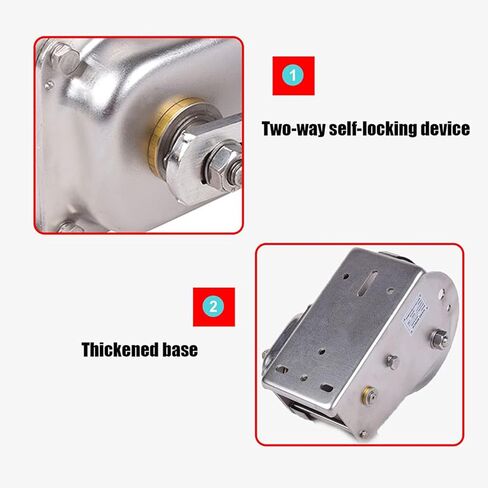 Heavy Duty Hand Winch, Boat Trailer Hand Winch, Professional Carbon Steel Hand Crank Winch, for Boat, Trailer, Yacht, Ship, 5/10/20/30m in Saudi Arabia