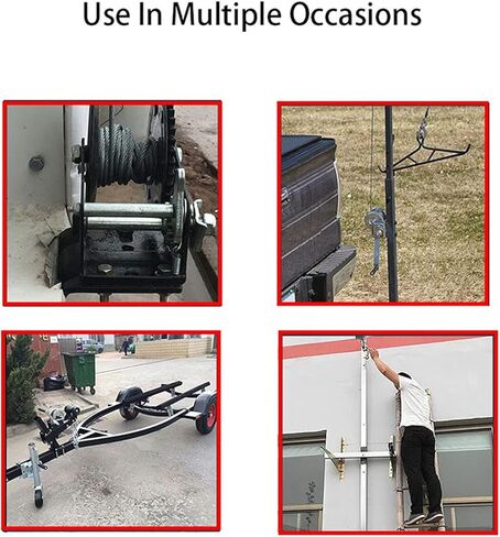 Heavy Duty Hand Winch, Boat Trailer Hand Winch, Professional Carbon Steel Hand Crank Winch, for Boat, Trailer, Yacht, Ship, 5/10/20/30m in Saudi Arabia
