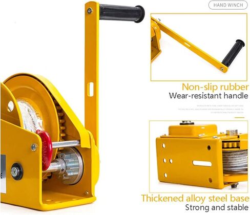 1200/1800 Lbs Heavy Duty Hand Winch, Boat Trailer Winch, Wear-Resistant Handle, for Trailers, Ships, Mobile Applications - High Temperature Quenched in Saudi Arabia