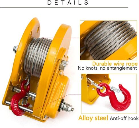 1200/1800 Lbs Heavy Duty Hand Winch, Boat Trailer Winch, Wear-Resistant Handle, for Trailers, Ships, Mobile Applications - High Temperature Quenched in Saudi Arabia