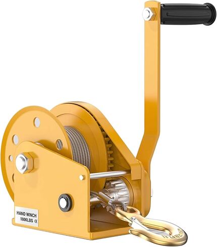 ونش كرنك يدوي، سعة سحب 2600 رطل، ونش مقطورة قارب كرنك حبل عالي التحمل مع كابل سلك فولاذي 33/98 قدم وسقاطة ثنائية الاتجاه، يد تعمل يدويًا CRA in Kuwait