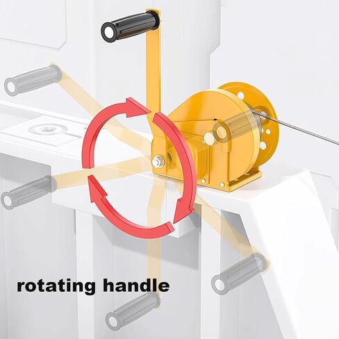 ونش كرنك يدوي، سعة سحب 2600 رطل، ونش مقطورة قارب كرنك حبل عالي التحمل مع كابل سلك فولاذي 33/98 قدم وسقاطة ثنائية الاتجاه، يد تعمل يدويًا CRA in Kuwait