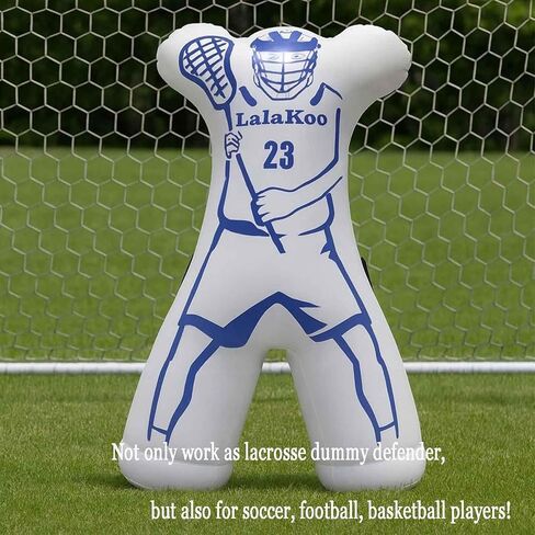 دمية لاكروس لحارس المرمى قابلة للنفخ (الإطار غير متضمن) مدافع لاكروس الدمي مزدوج مطبوع مانع التسديد وتدريب المراوغة، مساعد تدريب متراخي مع مضخة هواء، سهل الحركة in Kuwait