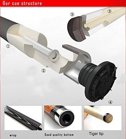 بطل الأبيض العنكبوت البلياردو القيقب بركة جديلة عصا 19 أوقية، بطل أو قفاز البلياردو Cuetec in Kuwait