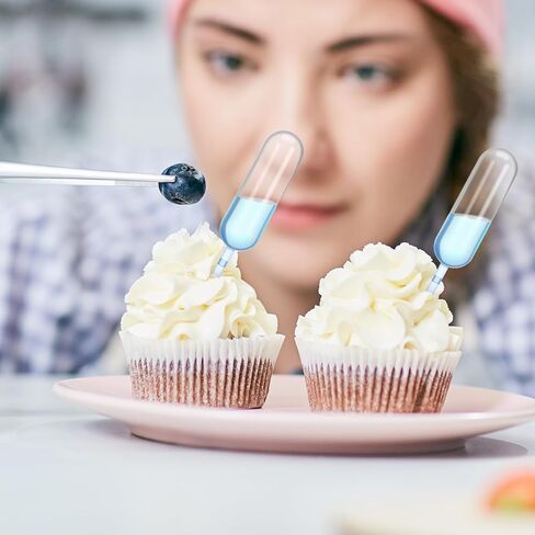 100PCS 4ml Cupcake Pipettes, Clear Plastic Transfer Liquid Dropper Pipettes Disposable Dessert Pipette Strawberry Infuser Tubes Pipette Cupcake Injector Tube Shots for Alcohol, Mini Cakes in Saudi Arabia
