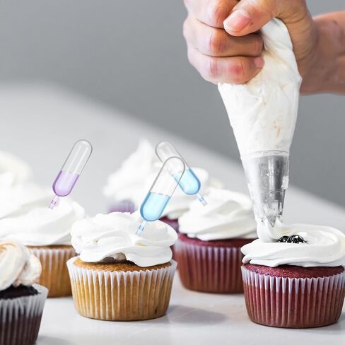 100PCS 4ml Cupcake Pipettes, Clear Plastic Transfer Liquid Dropper Pipettes Disposable Dessert Pipette Strawberry Infuser Tubes Pipette Cupcake Injector Tube Shots for Alcohol, Mini Cakes in Saudi Arabia