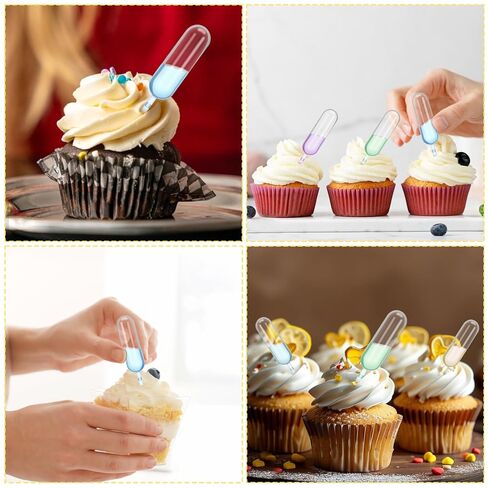 100PCS 4ml Cupcake Pipettes, Clear Plastic Transfer Liquid Dropper Pipettes Disposable Dessert Pipette Strawberry Infuser Tubes Pipette Cupcake Injector Tube Shots for Alcohol, Mini Cakes in Saudi Arabia