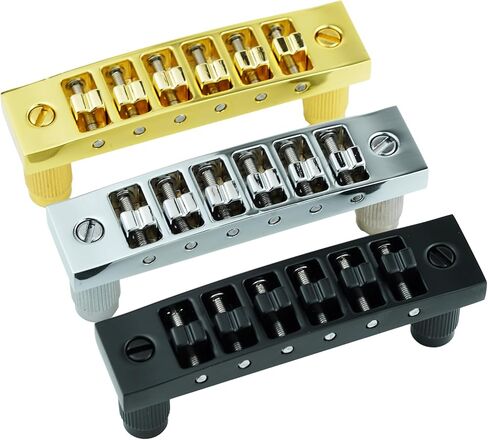 Guyker Guitar Tune-o-matic Bridge, Zinc Alloy Harmonica Bridge with String Space 10.3mm Replacement Part for Electric Guitars(GM013, Chrome) in Saudi Arabia