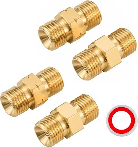 2 Sets Welding Hose Coupler Adapter Set, 9/16"-18 UNF B Size LH & RH, Brass Oxygen Acetylene Connector for 3/16" & 1/4" Twin Hose, Meets CGA Standard in Kuwait