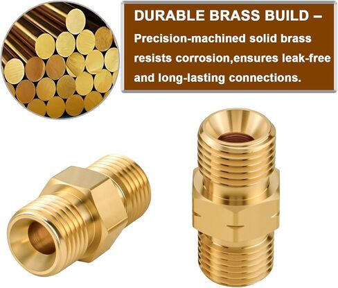 2 Sets Welding Hose Coupler Adapter Set, 9/16"-18 UNF B Size LH & RH, Brass Oxygen Acetylene Connector for 3/16" & 1/4" Twin Hose, Meets CGA Standard in Kuwait