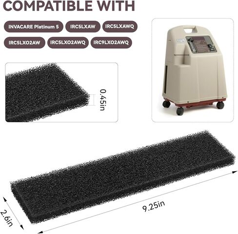 Oxygen Concentrator Filter Cotton Compatible with Invacare Platinum 5, O2 Concentrator Machine Replacement Accessories, Foam Cabinet Filter for INVACARE IRC5LXAW, IRC5LXO2AW, IRC9LXO2AWQ-10 Pack in Saudi Arabia