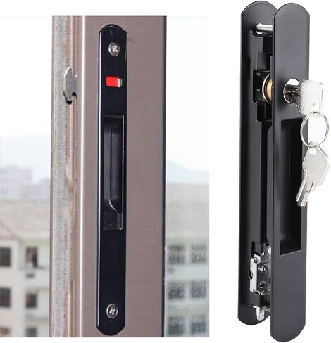fosa Stainless Steel Sliding Door Window Hook Lock, Double Sided Hook Lock for Glass Doors with Reversible Design, Fits 0.75in to 1.4in Thickness in Saudi Arabia