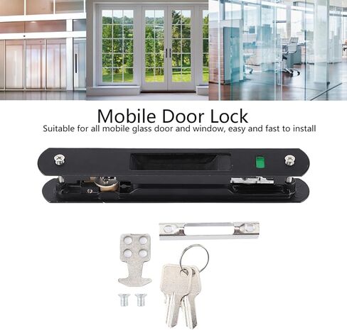 fosa Stainless Steel Sliding Door Window Hook Lock, Double Sided Hook Lock for Glass Doors with Reversible Design, Fits 0.75in to 1.4in Thickness in Saudi Arabia