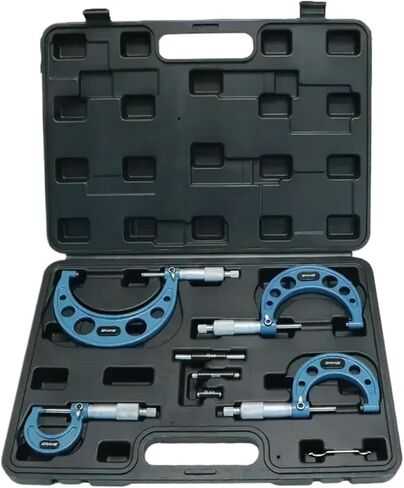 Outside Micrometer Set 0-25mm 25-50mm 50-75mm 75-100mm 0.01mm Micrometer Gauge Meter Micrometer Measuring Tools in Kuwait