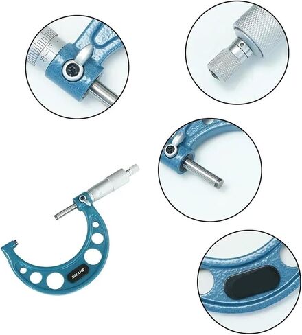 Outside Micrometer Set 0-25mm 25-50mm 50-75mm 75-100mm 0.01mm Micrometer Gauge Meter Micrometer Measuring Tools in Kuwait