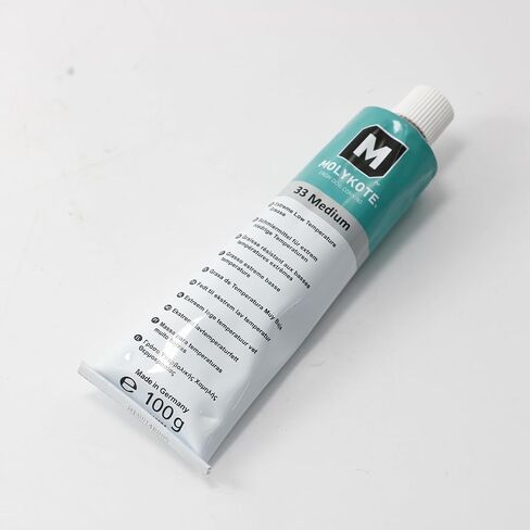 موليكوت 33 متوسط ​​100 جرام شحم شحم 33 متر درجة حرارة منخفضة للغاية، تحميل خفيف من المعدن إلى المعدن من المعدن إلى البلاستيك لتزييت محامل الكابلات الكهربائية، أبيض فاتح NLGI 2 in Kuwait