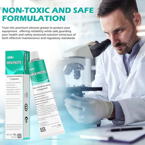 Molykote 4 Electrical Insulating Compound 150g/5.3 oz Silicone Grease Adhesive Sealant for Valve O-Rings and Metal Plastic Lubrication, Waterproof Low Volatility Translucent White from Dow Corning DC4 in Kuwait