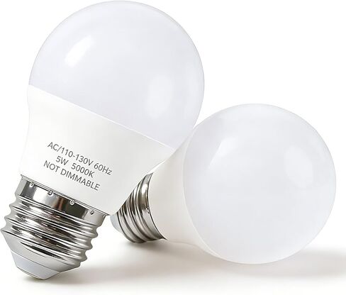 PARTPHONER 5W LED Refrigerator Light Bulbs 40 Equivalent, A15 Small Applicance Light Bulb E26 Medium Base, 120V Waterproof Fridge Bulbs Daylight White Freezer Home Lighting Lamp Non-dimmable, 2 Pack in Kuwait