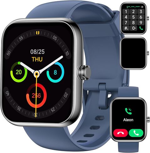 Watch Smart Watch مع Alexa مدمج ، 1.83 "HD Touchscreen Litness Tracker ، إخطارات/مكالمات Bluetooth ، IP68 مقاومة للماء ، 120+ أوضاع رياضية ، 24/7 شاشة ضربات القلب لجهاز iPhone Android iOS (الأزرق) in Kuwait