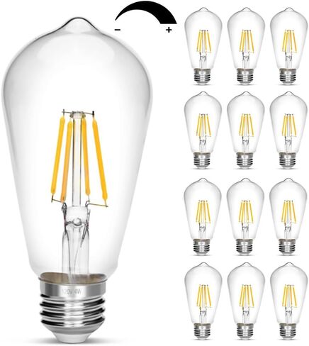 لمبة إديسون LED، لمبة عتيقة 40 وات، لمبة LED E26 غير قابلة للتعتيم 450 لومن 2700 ك، أبيض دافئ، عبوة من 3 قطع in Kuwait