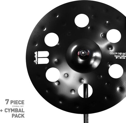 مجموعة الصنج الأسود المكونة من 7 قطع مع حقيبة الحفلة - مجموعة صنج الطبول المصنوعة من السبائك الاحترافية: ركوب 20 بوصة، تحطم مثقوب 18 بوصة، الصين مثقوبة 18 بوصة، تحطم 16 بوصة، قبعات عالية 14 بوصة، دفقة 8 بوصة لقارعي الطبول المحترفين in Kuwait
