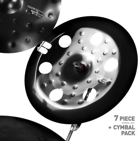 مجموعة الصنج الأسود المكونة من 7 قطع مع حقيبة الحفلة - مجموعة صنج الطبول المصنوعة من السبائك الاحترافية: ركوب 20 بوصة، تحطم مثقوب 18 بوصة، الصين مثقوبة 18 بوصة، تحطم 16 بوصة، قبعات عالية 14 بوصة، دفقة 8 بوصة لقارعي الطبول المحترفين in Kuwait