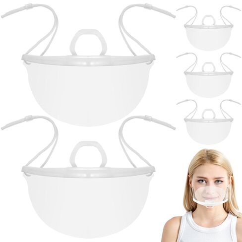 Luxshiny 20Pcs Clear Face Mask: Anti-Fog Plastic Nose and Mouth Cover for Restaurant, Beauty Salon, Catering, Barbershop in Saudi Arabia