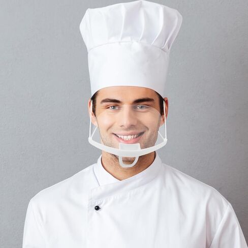 Luxshiny 20Pcs Clear Face Mask: Anti-Fog Plastic Nose and Mouth Cover for Restaurant, Beauty Salon, Catering, Barbershop in Saudi Arabia