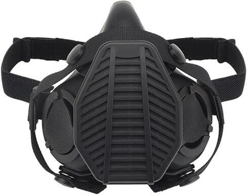 قناع تنفس تكتيكي قابل لإعادة الاستخدام، قناع غبار نصف تنفس، قناع تنفس وجه عسكري Airsoft، مريح من السيليكون لصيد كرات الطلاء in Kuwait