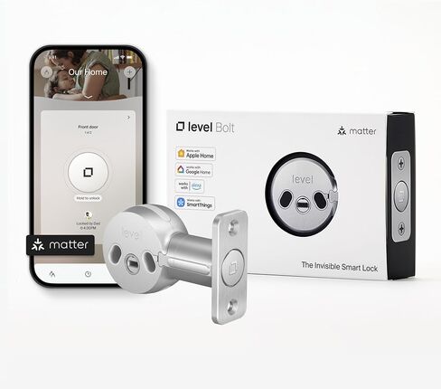 Level Bolt Smart Deadbolt - اجعل قفلك ذكيًا دون تغيير المفاتيح أو الأجهزة - المادة فوق الخيط بالإضافة إلى مفتاح Apple Home - الوصول بدون مفتاح وعن بعد عبر Apple، Alexa، Google Home، SmartThings in Saudi Arabia