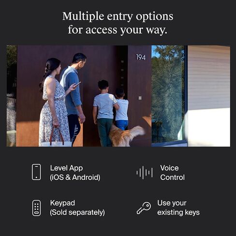Level Bolt Smart Deadbolt - اجعل قفلك ذكيًا دون تغيير المفاتيح أو الأجهزة - المادة فوق الخيط بالإضافة إلى مفتاح Apple Home - الوصول بدون مفتاح وعن بعد عبر Apple، Alexa، Google Home، SmartThings in Saudi Arabia
