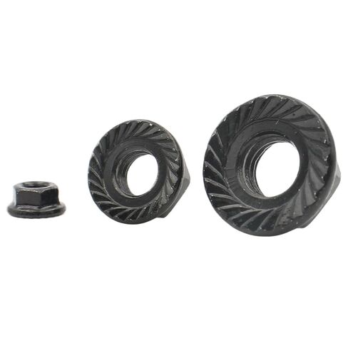 M3 M4 M5 M6 M8 M10 M12 Black Carbon Steel Flange Nut Hexagon Hex Head Pinking Slip Locking Lock(M6 (20pcs)) in Saudi Arabia