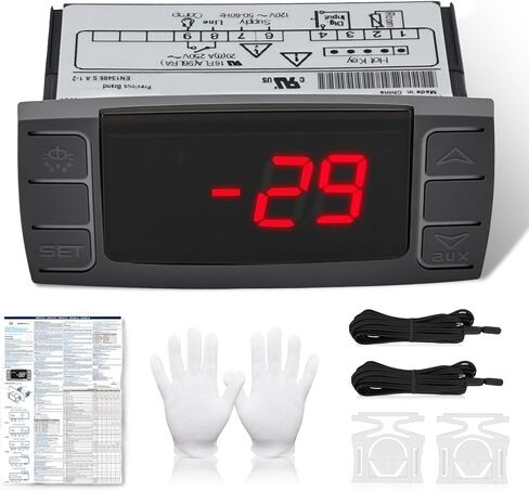 XR02CX-4N1F1 Temperature Controller Compatible with Dixell 120V 50-60Hz Commercial Refrigerators Freezer Heating Appliances, Refrigerator Digital Thermostat Control with 2 NTC Probe in Kuwait