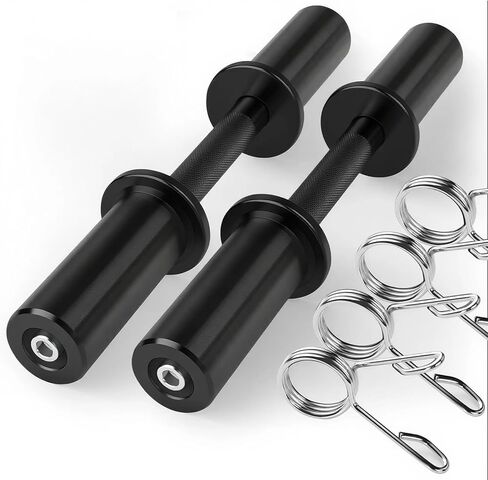 Pair of 16" Olympic Dumbbell Handles – Loadable Dumbbell Bars for 2" Olympic Weight Plates (150LBS Weight Capacity), Ideal for Home Gym Strength Training – Includes 2 Pairs of Spring Collars in Kuwait